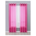thumbnail image 1 of 2 Piece Sheer Voile Grommet Top Window Curtain Panel Drapes (54" X 108", Hot Pink), 1 of 2