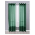 thumbnail image 1 of 2 Piece Sheer Voile Grommet Top Window Curtain Panel Drapes (54" X 63", Green), 1 of 2