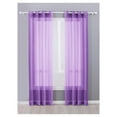 thumbnail image 1 of 2 Piece Sheer Voile Grommet Top Window Curtain Panel Drapes (54" X 63", Lilac), 1 of 2