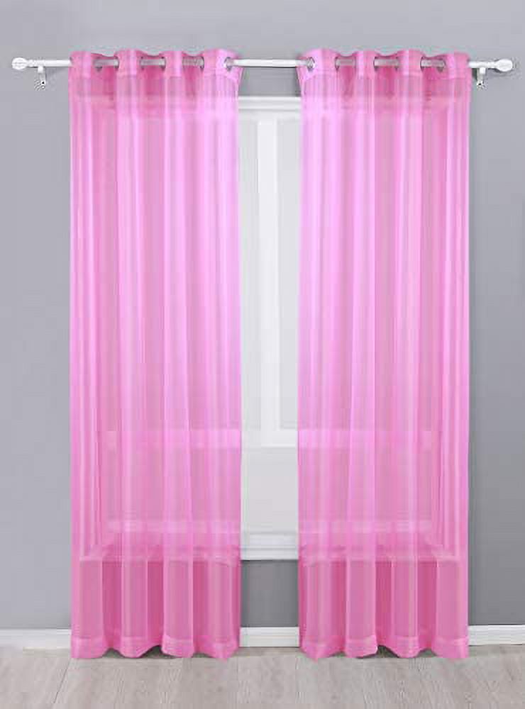 2 Piece Sheer Voile Grommet Top Window Curtain Panel Drapes (54" X 84