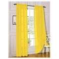 thumbnail image 1 of 2 Piece Sheer Voile Light Filtering Rod Pocket Window Curtain Panel Drape Set Available in a Variety of Sizes and Colors (54" X 95", Yellow), 1 of 2