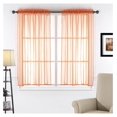 thumbnail image 1 of 2 Piece Sheer Voile Transparent Rod Pocket Window Curtain Panel Drape Tier Set (54" X 45", Orange), 1 of 1