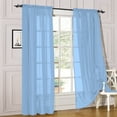 thumbnail image 1 of 2 Piece Sheer Voile Window Curtains Drapes Set with Rod Pocket, 1 of 2
