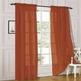 thumbnail image 1 of 2 Piece Sheer Voile Window Curtains Drapes Set with Rod Pocket, 1 of 2