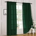 thumbnail image 1 of 2 Piece Sheer Voile Window Curtains Drapes Set with Rod Pocket, 1 of 2