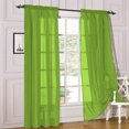 thumbnail image 1 of 2 Piece Sheer Voile Window Curtains Drapes Set with Rod Pocket, 1 of 2