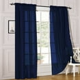 thumbnail image 1 of 2 Piece Sheer Voile Window Curtains Drapes Set with Rod Pocket, 1 of 2
