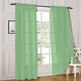 thumbnail image 1 of 2 Piece Sheer Voile Window Curtains Drapes Set with Rod Pocket, 1 of 2