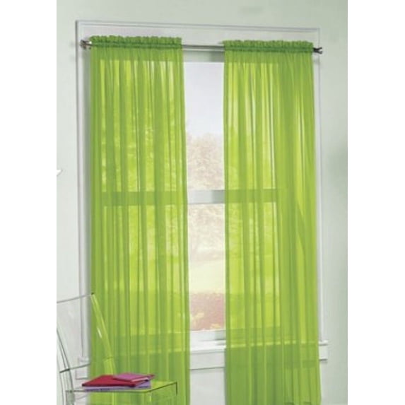 2 Piece Sheer voile Window Elegance Curtains drape treatment 63, 84 length