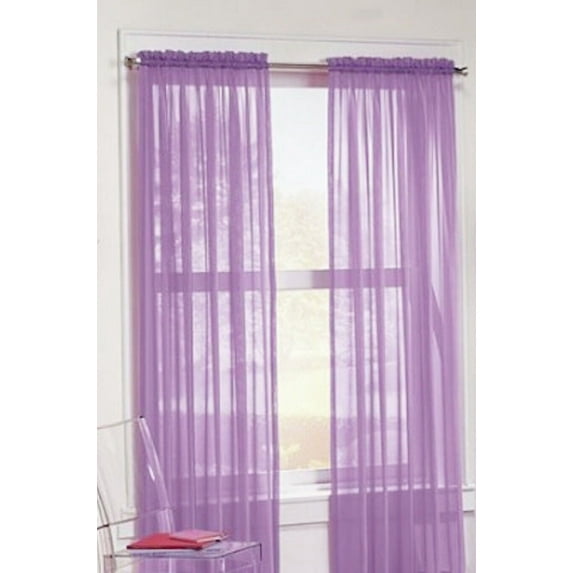 2 Piece Sheer voile Window Elegance Curtains drape treatment 63, 84 length