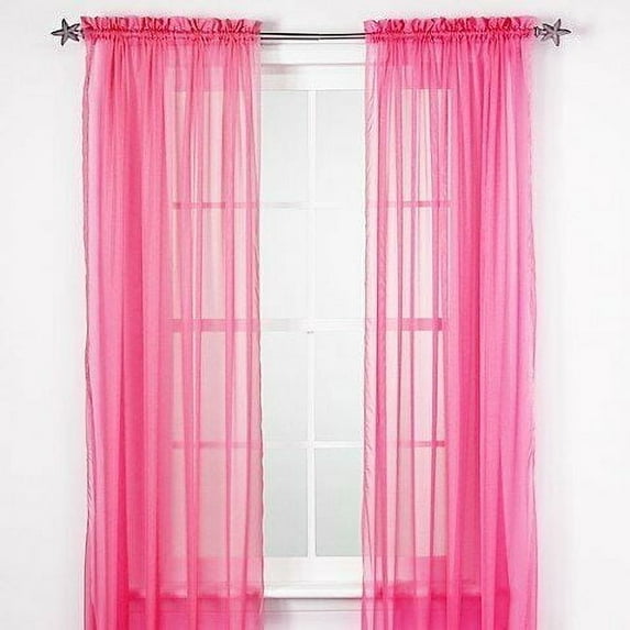 2 Piece Sheer voile Window Elegance Curtains drape treatment 63, 84 length