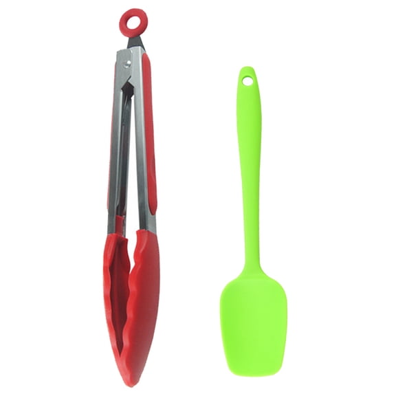 2 Piece Silicone Cooking Utensil Set , Kitchen Tools and Gadgets with Rounded Copper Handles