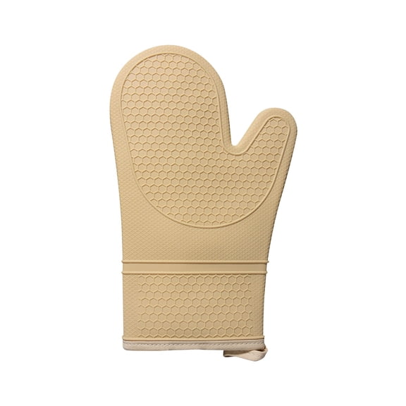 2-Piece Silicone Oven Gloves Set, Heat-Resistant & Flexible, Soft Kitchen Accessories for Safe Baking and Cooking,Beige