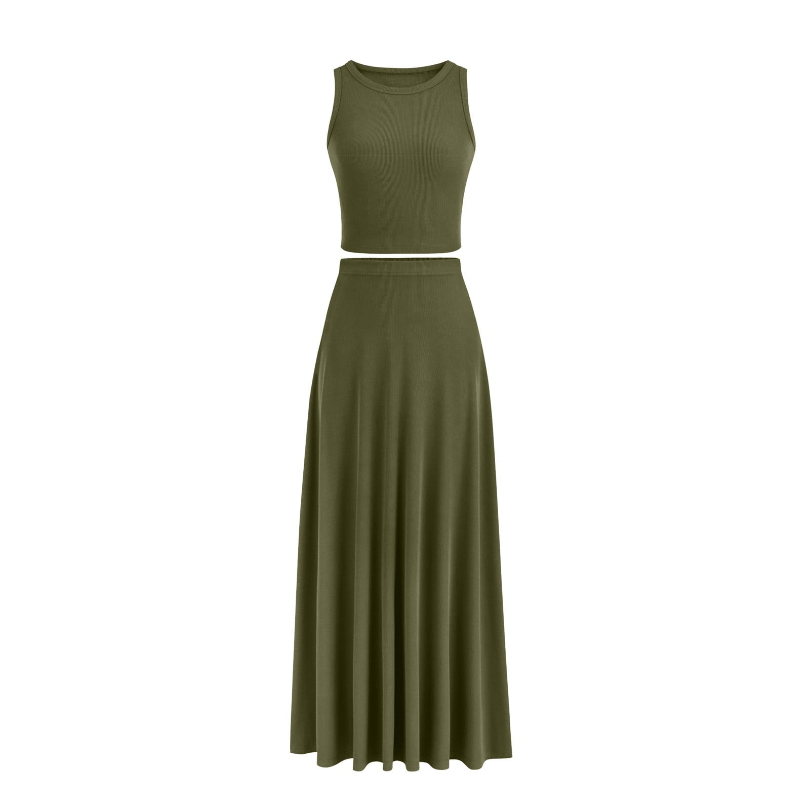 2 Piece Skirt Set for Women Sleeveless/Short Sleeve Top with Flowy Maxi  Skirts Elegant 2pc Dress Sets - Walmart.com