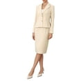 thumbnail image 1 of 2 Piece Skirt Suit Set for Women Long Sleeve Blazer Pencil Skirt Formal Work Business Outfits XL Khaki, 1 of 6