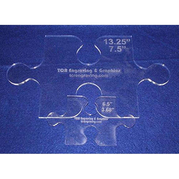 2 Piece Small & Large Puzzle Template Set - Clear 1/4"