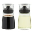 thumbnail image 1 of Juvale Glass Oil & Vinegar Dispenser Set - Leak-Proof No-Drip Glass Salad Dressing Bottle & Sauce Bottles - Olive Oil Cruet & Balsamic Vinegar Dispenser - Pack of 2, 5.5 fl oz, Black, 1 of 11