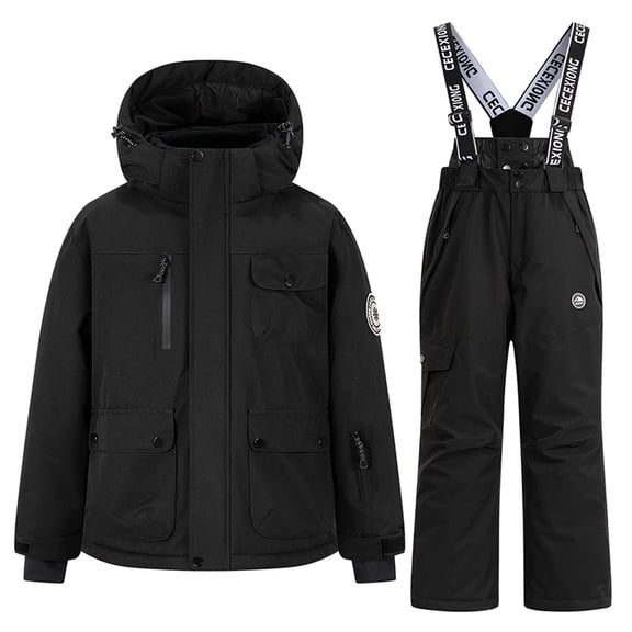 2 Piece Snowsuit Waterproof Ski Suit for 3-14 Years, Boys Girls Winter Puffer Ski Jacket and Snow Pants Set