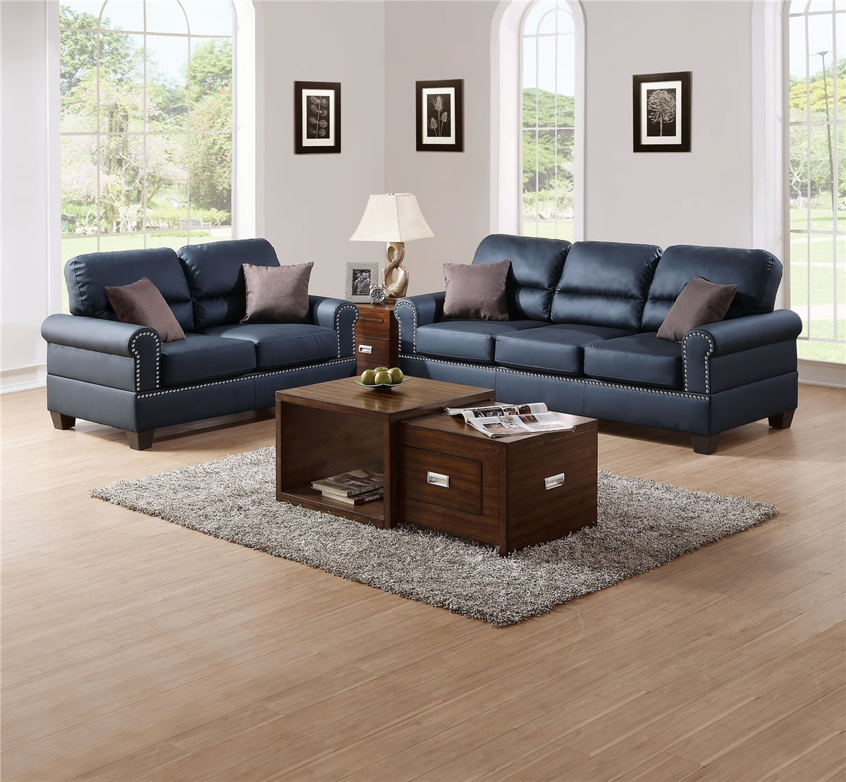 Faux leather sofa and loveseat discount