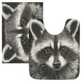 thumbnail image 1 of 2 Piece Soft Bathroom Rug Set An Adorable Raccoon Bath Mat and U-Shaped Toilet Contour Rug (16"x24"+20"x24"), 1 of 9