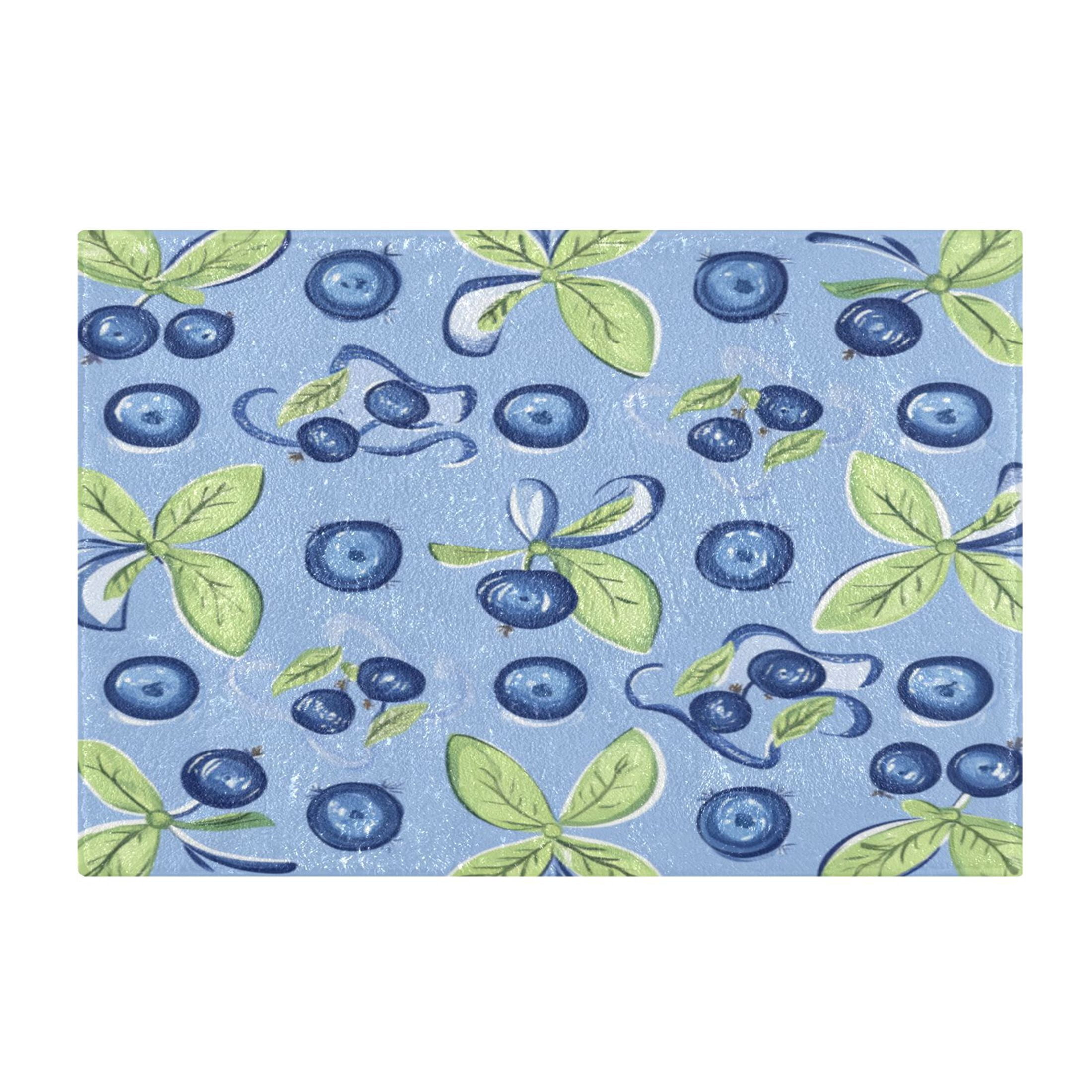 2 Piece Soft Bathroom Rug Set Blueberry and Ribbon Bath Mat and U ...