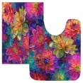 thumbnail image 1 of 2 Piece Soft Bathroom Rug Set Colorful and Bright Floral Pattern Bath Mat and U-Shaped Toilet Contour Rug (16"x24"+20"x24"), 1 of 7