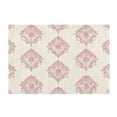 thumbnail image 1 of 2 Piece Soft Bathroom Rug Set Cream Vintage Pattern Bath Mat and U-Shaped Toilet Contour Rug (16"x24"+20"x24"), 1 of 9