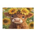 thumbnail image 1 of 2 Piece Soft Bathroom Rug Set Cute Highland Cow Bath Mat and U-Shaped Toilet Contour Rug (16"x24"+20"x24"), 1 of 9