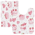 thumbnail image 1 of 2 Piece Soft Bathroom Rug Set Cute Pink Cake Pattern Bath Mat and U-Shaped Toilet Contour Rug (16"x24"+20"x24"), 1 of 7