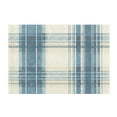 thumbnail image 1 of 2 Piece Soft Bathroom Rug Set Dusty Blue and Beige Check Bath Mat and U-Shaped Toilet Contour Rug (16"x24"+20"x24"), 1 of 9
