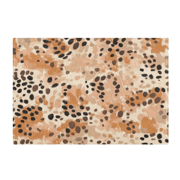 2 Piece Soft Bathroom Rug Set Earthy Brown Leopard Print Bath Mat and U-Shaped Toilet Contour Rug (16"x24"+20"x24")
