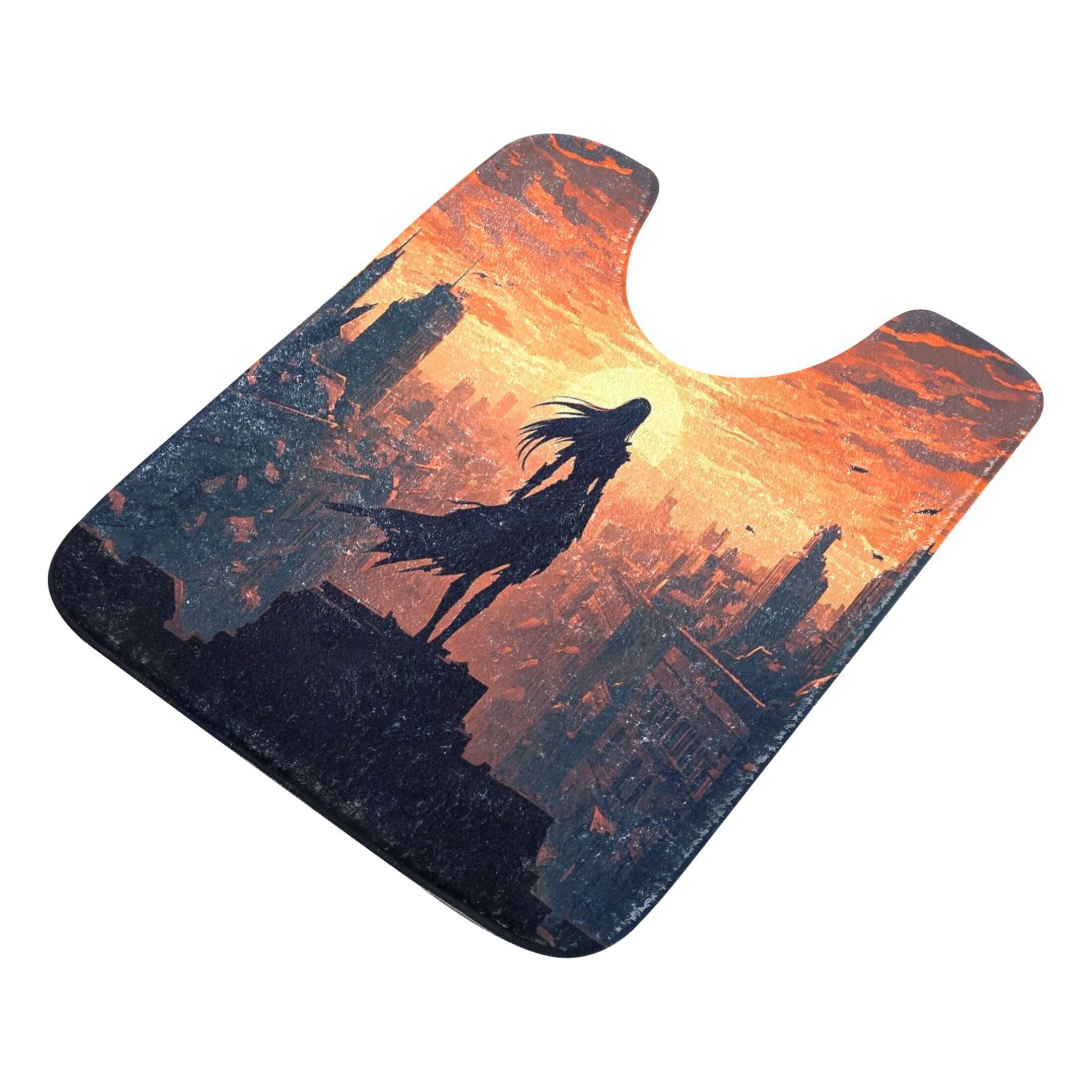 2 Piece Soft Bathroom Rug Set Elven Woman Bath Mat and U-Shaped Toilet ...