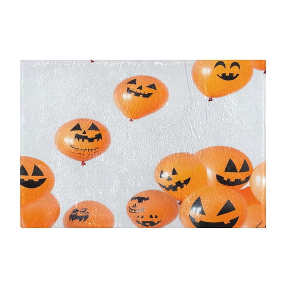 2 Piece Soft Bathroom Rug Set Halloween Balloons Bath Mat and U-Shaped Toilet Contour Rug (16"x24"+20"x24")