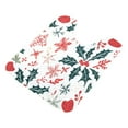 thumbnail image 1 of 2 Piece Soft Bathroom Rug Set Holly Leaves and Snowflakes Bath Mat and U-Shaped Toilet Contour Rug (16"x24"+20"x24"), 1 of 4