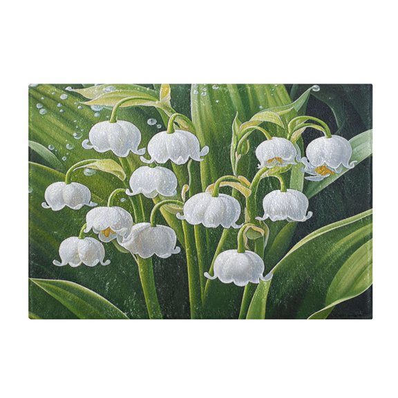 2 Piece Soft Bathroom Rug Set Lilies with Leaves Bath Mat and U-Shaped Toilet Contour Rug (16"x24"+20"x24")