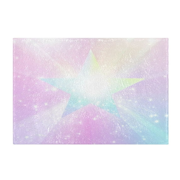 2 Piece Soft Bathroom Rug Set Rainbow Gradient Stars Bath Mat and U-Shaped Toilet Contour Rug (16"x24"+20"x24")