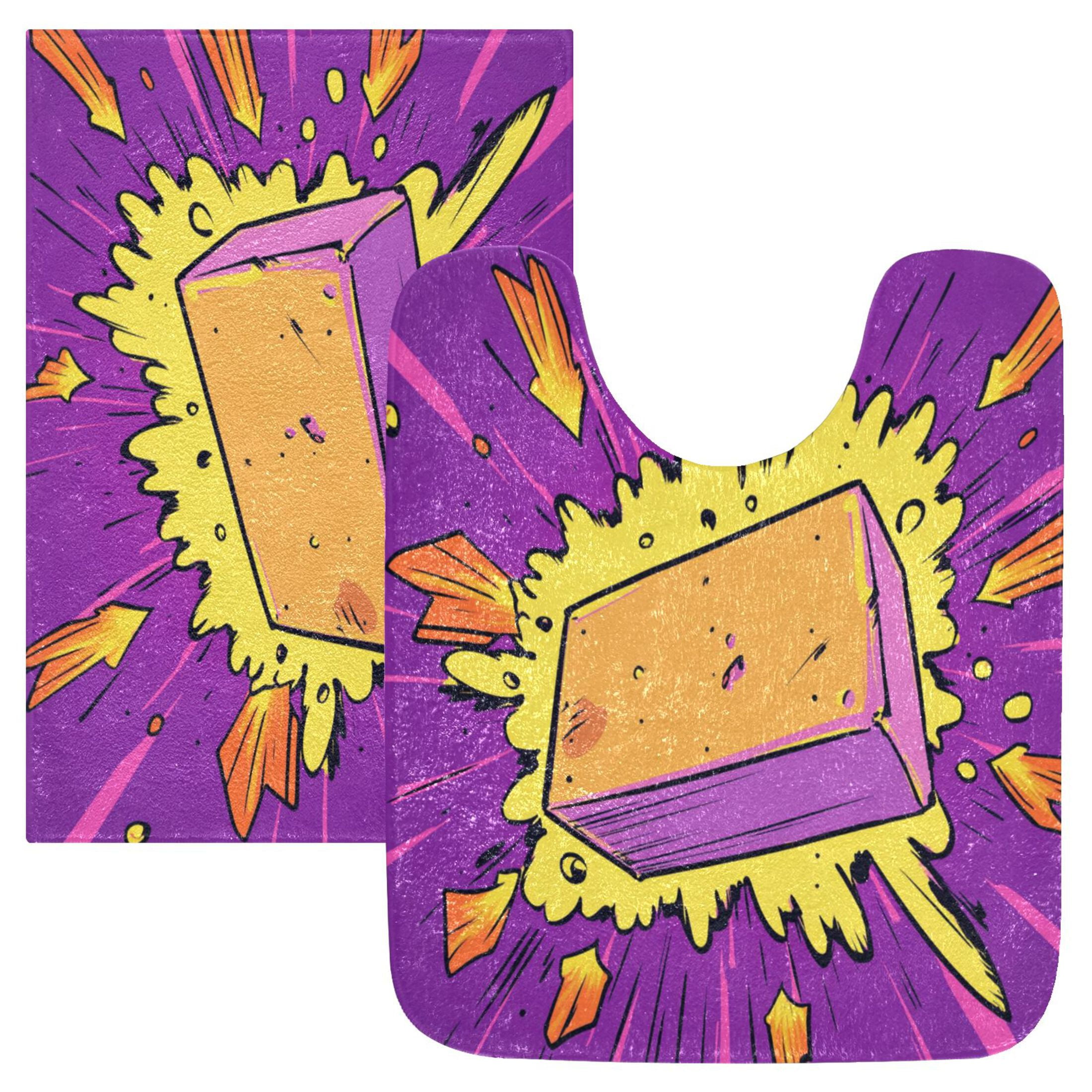 2 Piece Soft Bathroom Rug Set Rectangular Piece Of Cardboard Bath Mat ...