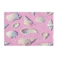 thumbnail image 1 of 2 Piece Soft Bathroom Rug Set Seashells and Conch Shells Bath Mat and U-Shaped Toilet Contour Rug (16"x24"+20"x24"), 1 of 6