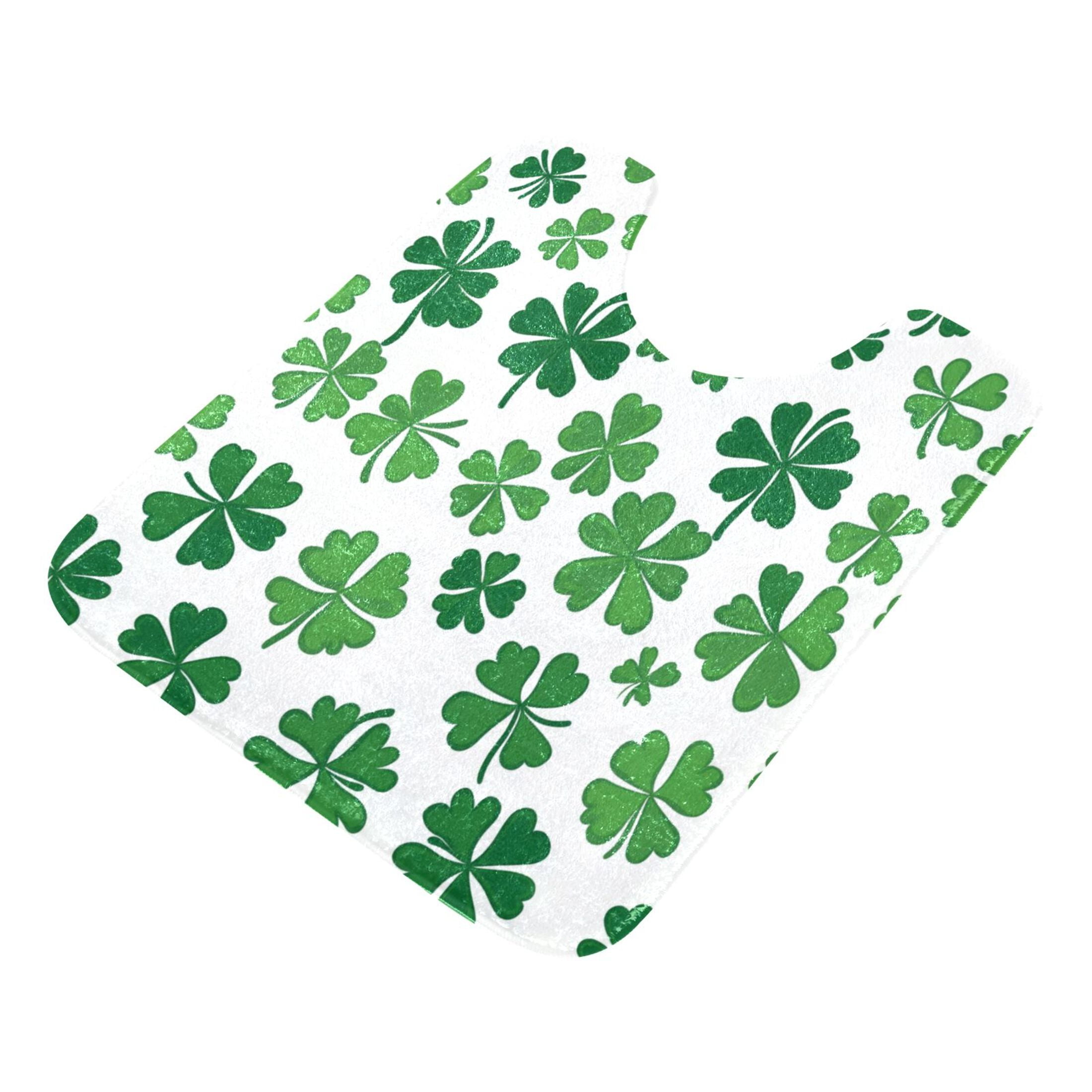 2 Piece Soft Bathroom Rug Set Shamrock Pattern Bath Mat and U-Shaped ...