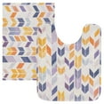 thumbnail image 1 of 2 Piece Soft Bathroom Rug Set Shape Of Lavender Arrow Bath Mat and U-Shaped Toilet Contour Rug (16"x24"+20"x24"), 1 of 7