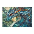 thumbnail image 1 of 2 Piece Soft Bathroom Rug Set Stained Glass Dragon Bath Mat and U-Shaped Toilet Contour Rug (16"x24"+20"x24"), 1 of 6