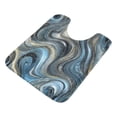 thumbnail image 1 of 2 Piece Soft Bathroom Rug Set Swirling Metal and Marble Pattern Bath Mat and U-Shaped Toilet Contour Rug (16"x24"+20"x24"), 1 of 5