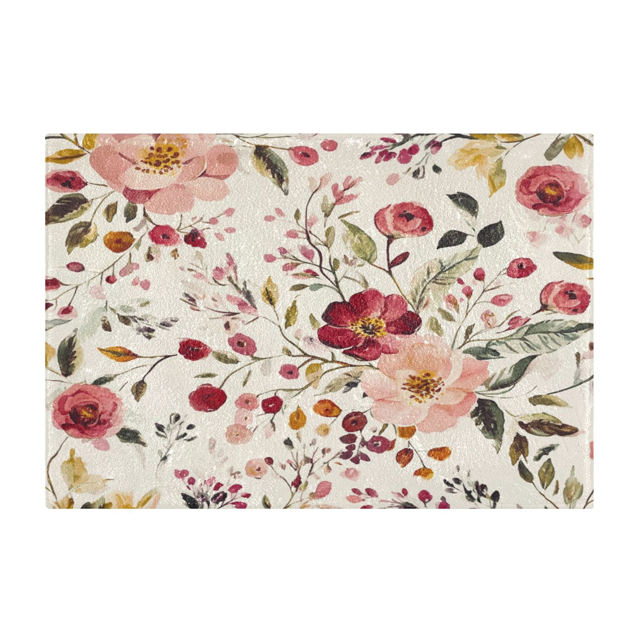 Soft Bathroom Rug Set Vintage Floral Print Pattern Bath Mat and U ...