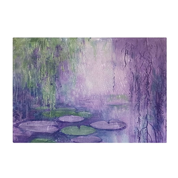 2 Piece Soft Bathroom Rug Set Water Lilies and Weeping Willows Bath Mat and U-Shaped Toilet Contour Rug (16"x24"+20"x24")