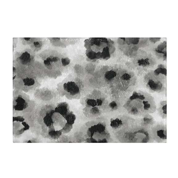 Soft Bathroom Rug Set Watercolor Leopard Spots Bath Mat and U-Shaped Toilet Contour Rug (16"x24"+20"x24")