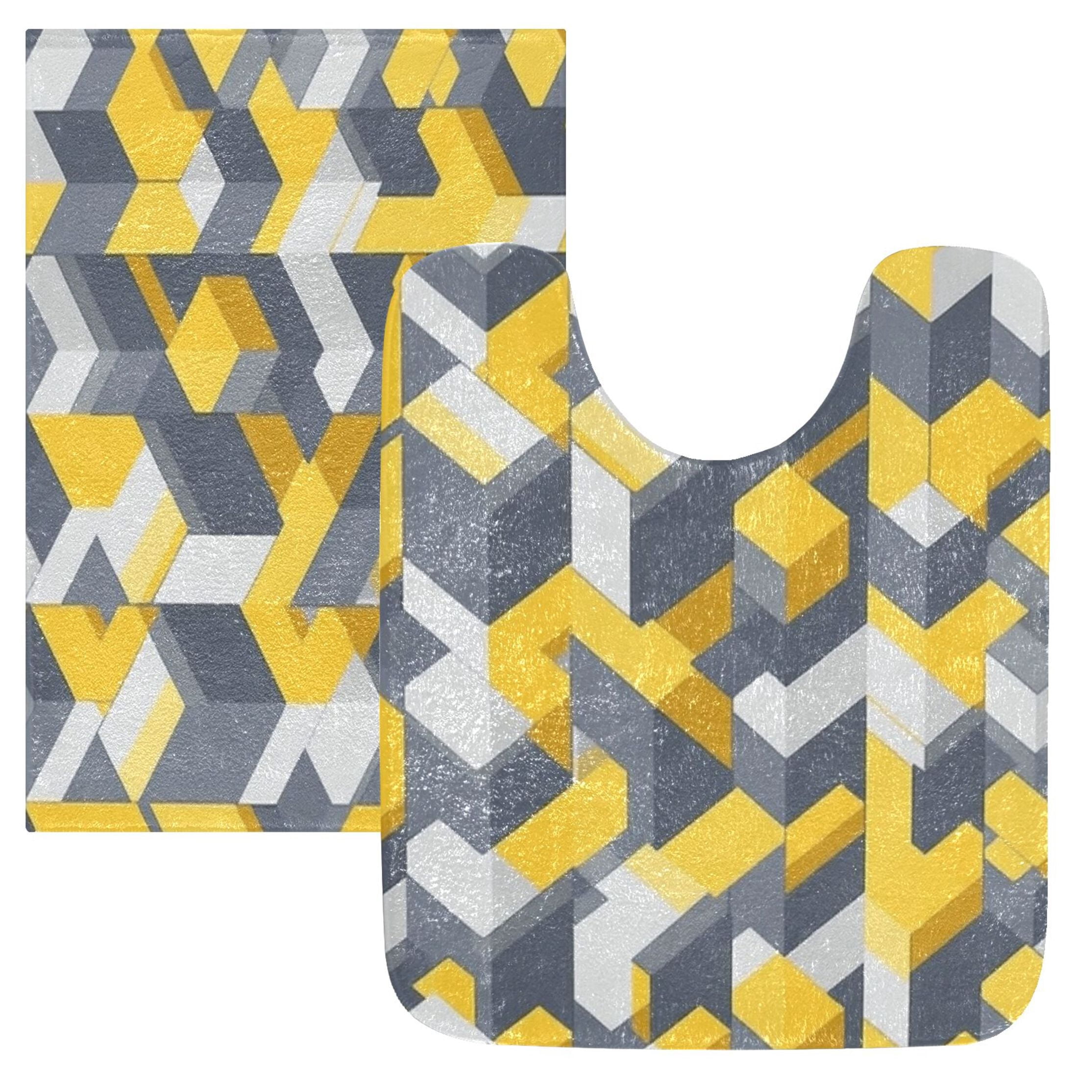 Yellow And Gray Bathroom Rugsnull