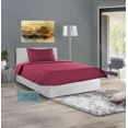 thumbnail image 1 of Gorgeous Home Linen Twin Super Lightweight Quilt Nena Set Hotel Quality Reversible Solid Color Curved Stitch Pattern Use Anywhere Includes Pillowcases Burgundy, 1 of 6
