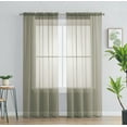 thumbnail image 1 of 2 Piece Solid Rod Pocket Sheer Window Curtains Sheer Grey Curtains Window Curtains Set Of 2, 1 of 1