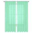 thumbnail image 1 of 2 Piece Solid Sheer Curtains Fully Stitched Panels Window Treatment Drape (54" X 108", Mint), 1 of 2