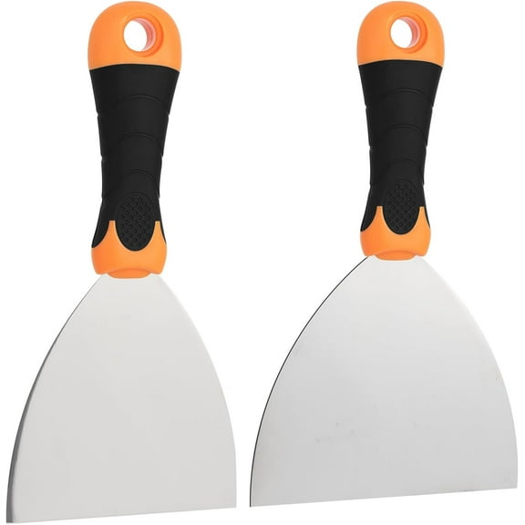 2-Piece Spackle Knife Set:4",and 6" Professional Putty Knives - Paint Scraper and Drywall Tools for Wall Repair-